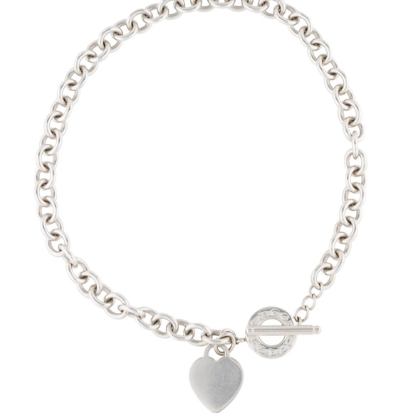 Vintage Tiffany & Co. Heart Toggle Necklace 17” - Picture 3 of 8